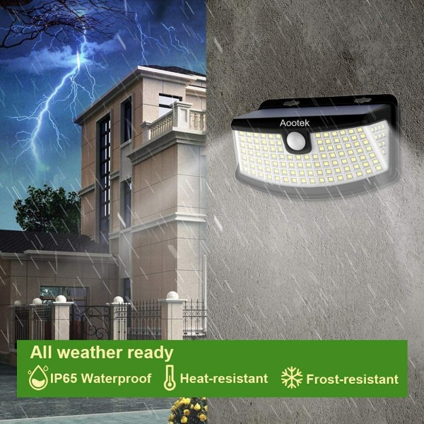 Aootek New solar lights upgraded with lights reflector 270 Wide Angle IP65 Waterproof Easy to